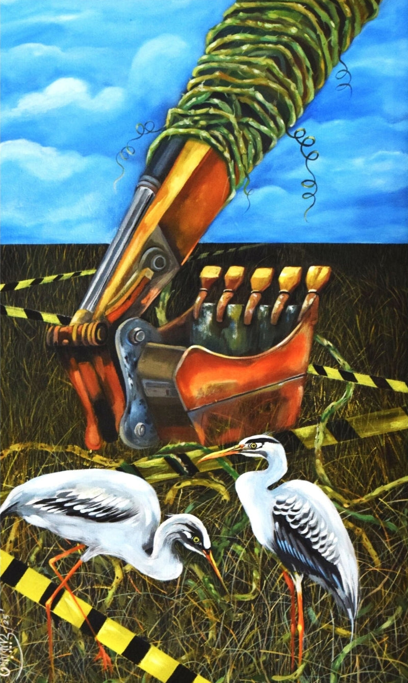 There Is No Place I Am Going To' contemporary acrylic painting by artist Tonmoy Roy, 30x18 inch, on canvas