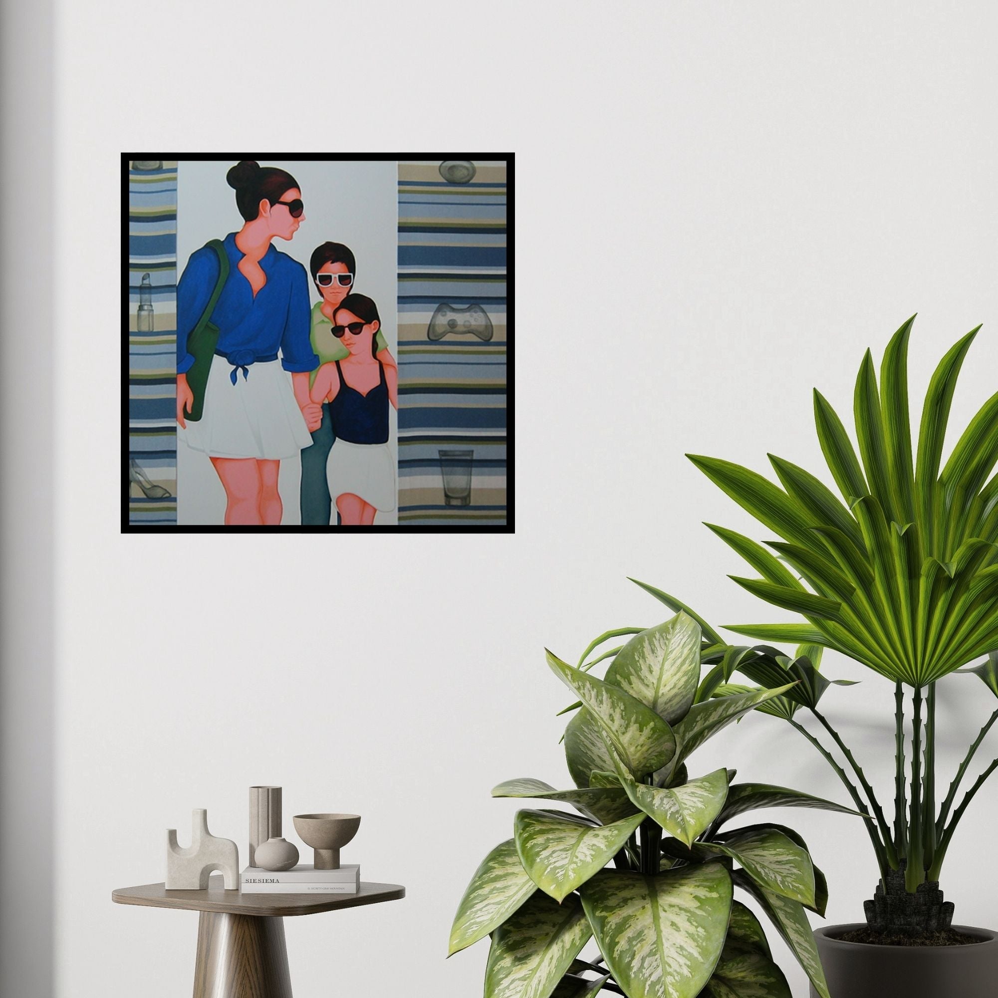 In-situ view of Praveen Nair's 'Thing 9' painting in a room