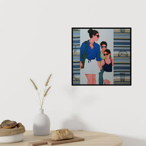 Preview of 'Thing 9' Painting by Praveen Nair shown on a wall in a furnished room.