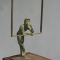'Thinkar Man' figurative Brass, Metal sculpture by artist Rohan Sonavane, 18x10 inch, on brass, metal