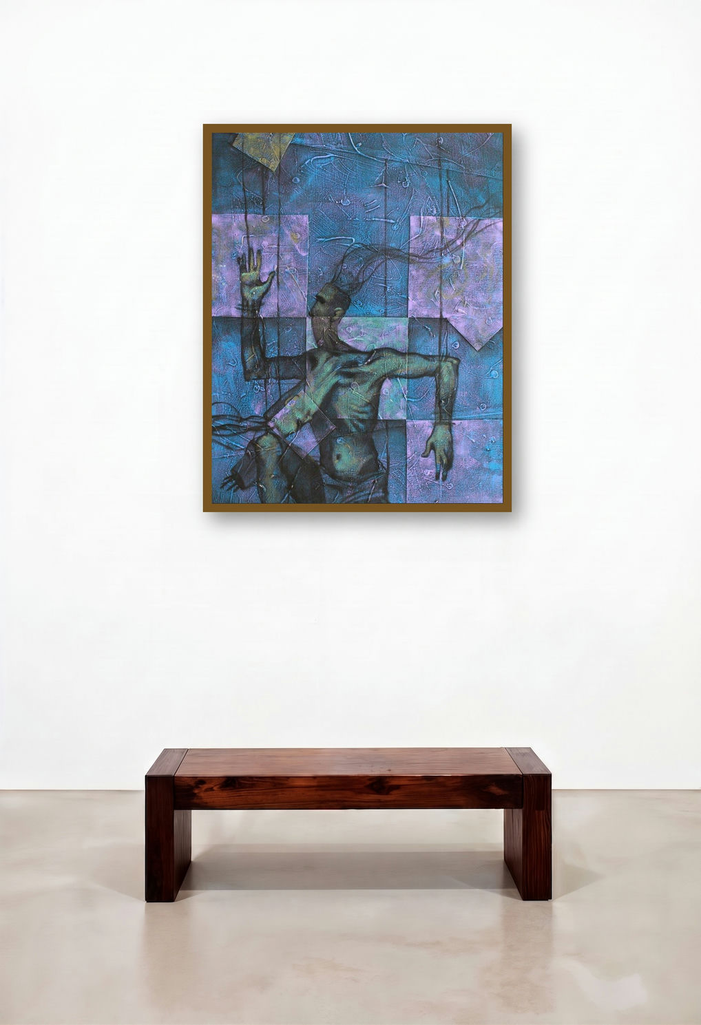 This Is Life (Marionette) by artist Akashay Avsare displayed in a Japandi Foyer