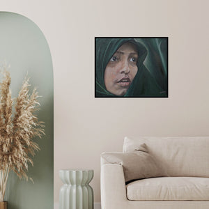 In-situ view of Sripriya Mozumdar's 'Those Limpid Pools' painting in a room