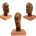 Thoughtful Face' figurative Bronze sculpture by artist Sukanta Chowdhury, 12x10 inch, on bronze
