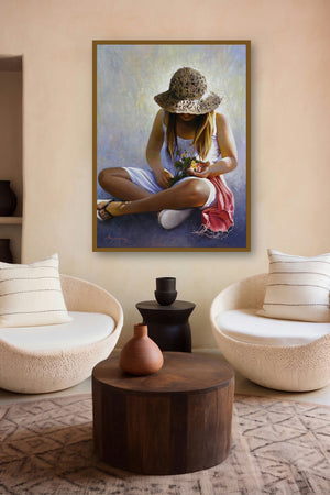 Three Flowers by artist Jose Higuera displayed in a Museum Style gallery