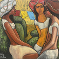 Three Friends 1' figurative acrylic painting by artist Suruchi Jamkar, 27x30 inch, on canvas