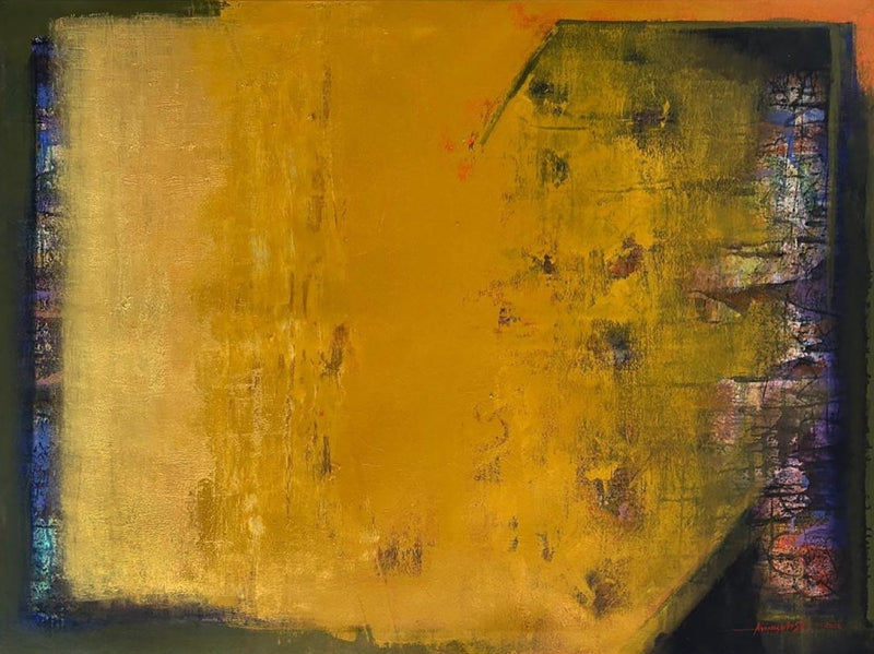 Threshold Of Disruption' abstract acrylic painting by artist Arundhati Pise, 36x48 inch, on canvas