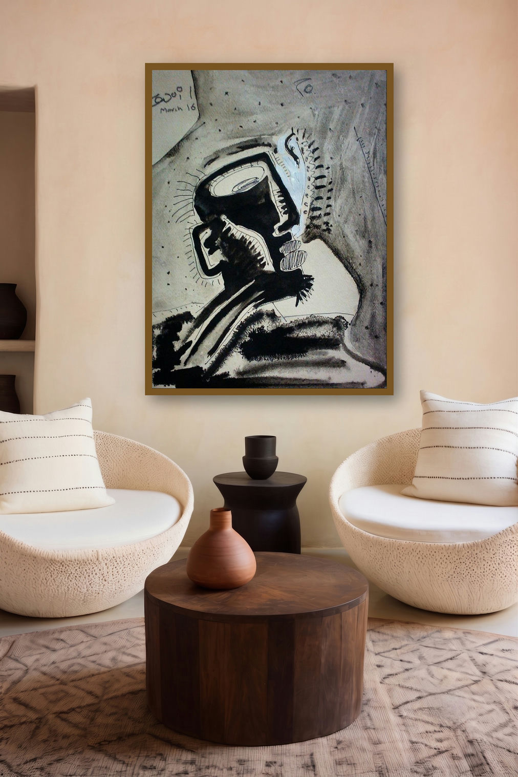 Tickle (Abstract Head Study) by artist Kapil Alaskar displayed in a Indian Art gallery