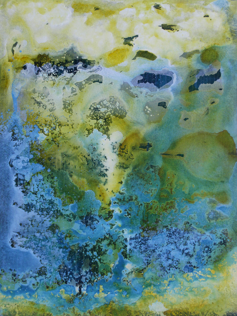 Tidal Memory' abstract acrylic painting by artist Dilip Mali, 48x36 inch, on canvas