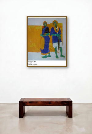 Tiff Between Couple by artist Tailor Srinivas displayed in a Eclectic Executive Office