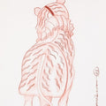 'Tiger Dance 3' religious conte drawing by artist Kanha Behera, 22x15 inch, on paper