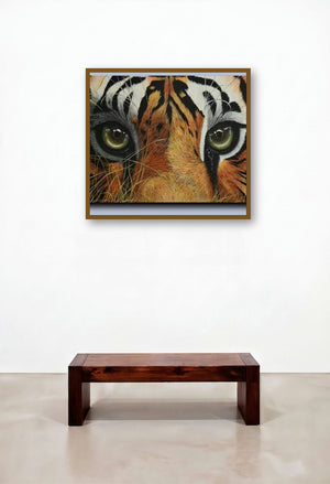 Tiger Eyes (Striking Gaze) by artist Mahesh Jangam displayed in a Art Deco Study