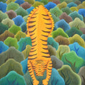 Animals oil painting titled 'Tiger In Forest', 60x48 inches, by artist Naveena Ganjoo on Canvas