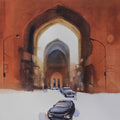 'Time Travels Delhi Carrieson 3' cityscape watercolor painting by artist Prashant Prabhu, 18x24 inch, on archival paper