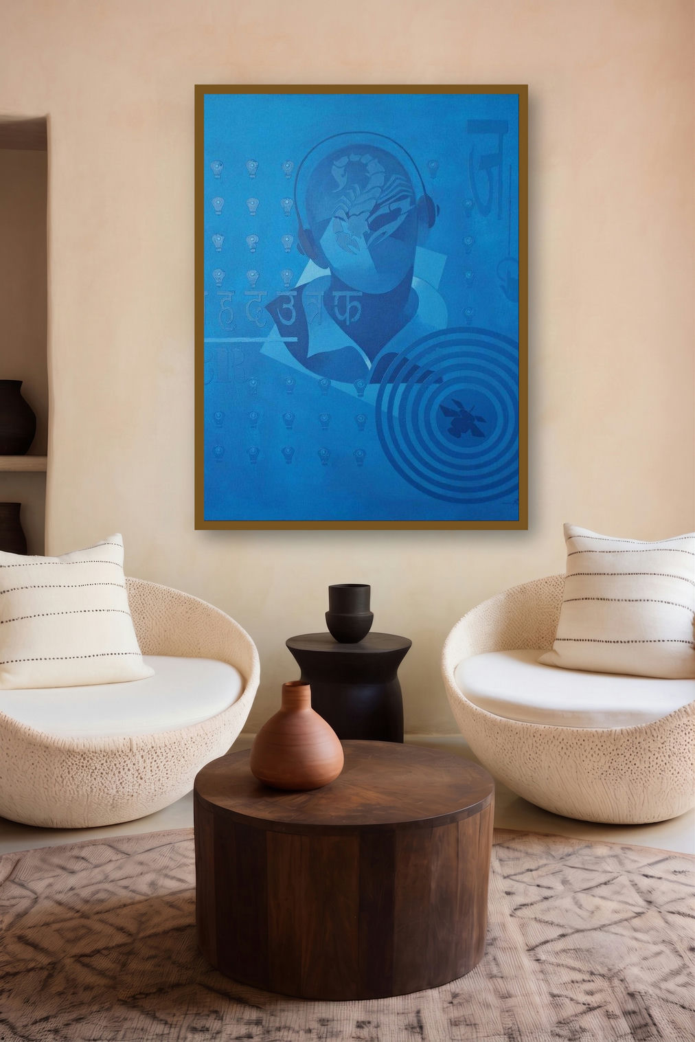 Time Vs Thought 8 (Time and Thought) by artist Ranjit Singh displayed in a Museum Style gallery