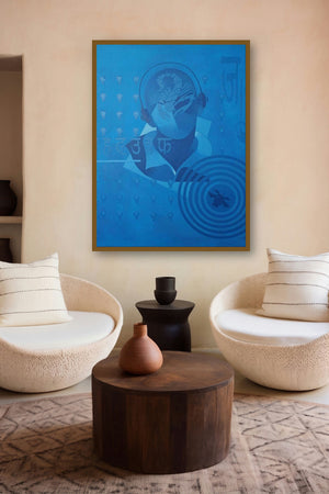 Time Vs Thought 8 (Time and Thought) by artist Ranjit Singh displayed in a Museum Style gallery