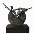 Figurative sculpture titled 'Timeless Beauty', 16x17x4 inches, by artist Prasad Talekar on Bronze, Wood