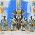 Religious acrylic painting titled 'Timila Melam 3', 30x63 inch, by artist Pankaj Bawdekar on Canvas