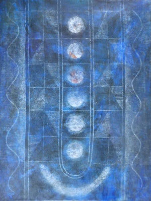 Titeeksha by Hanumanth Devulapalli, Original Mixed Media Abstract Painting on Canvas, Large Vertical Wall Art