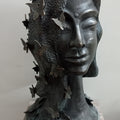 Titli' figurative Bronze sculpture by artist Roy Chandan, 16x9 inch, on bronze