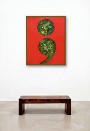 To Be Continue (Pause and Continue) by artist Amit Pithadia displayed in a Urban Loft Bedroom