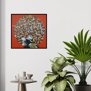 In-situ view of Rajeev Sarkar's 'Together 1 (The Seed of Creation)' painting in a room