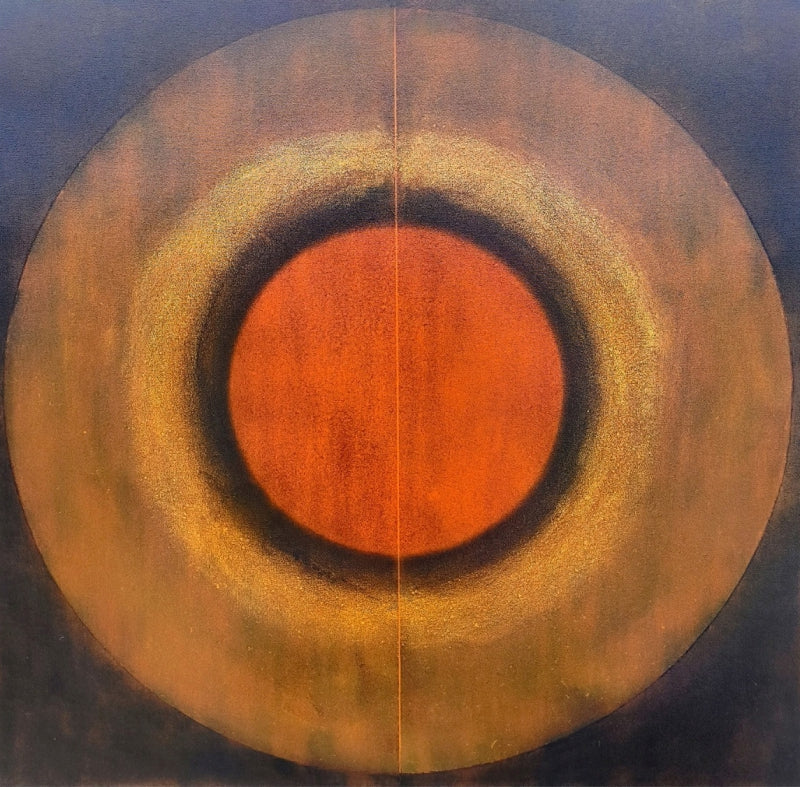 Tones Of Time' contemporary mixed-media painting by artist Pradeep Ahirwar, 48x48 inch, on canvas