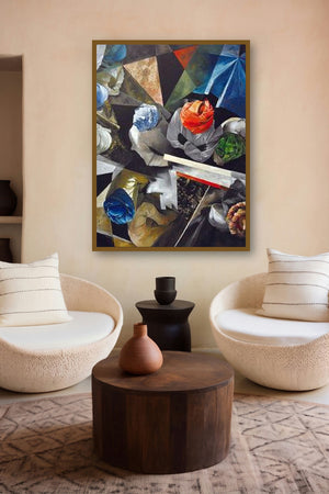 Top Veiw 2 (Symphony of Turbans) by artist Ajit Deswandikar displayed in a Boutique gallery
