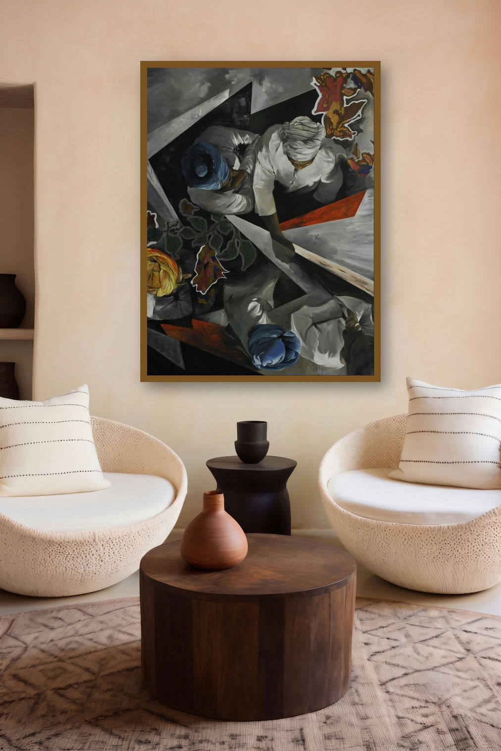 Top View 3 (Convergence of Labor) by artist Ajit Deswandikar displayed in a Curated gallery