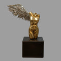 Torso With Wings' contemporary Brass, German Metal sculpture by artist Pratibha Singh, 13x6 inch, on brass, german metal