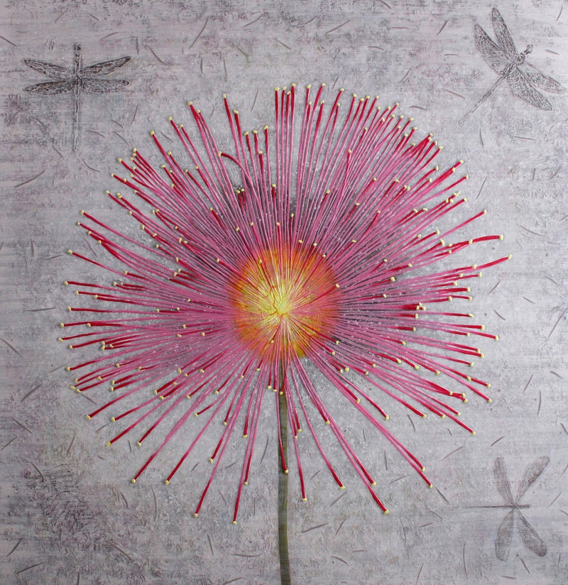 Touch Me Not' contemporary acrylic painting by artist Nijesh Mohan, 48x48 inch, on canvas