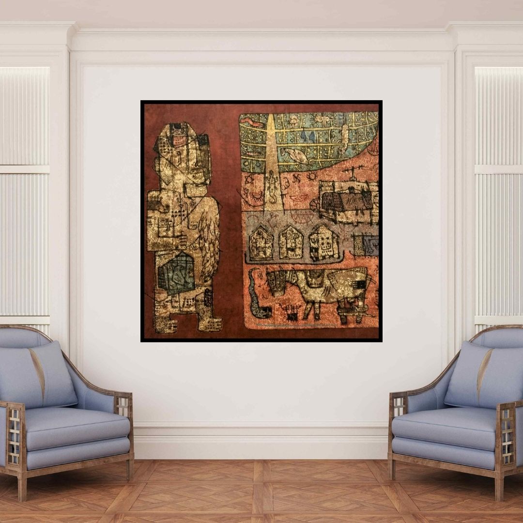 In-situ view of Sagar Kamble's 'Towards The Culture 3' painting in a room