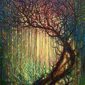 Towards The Light' nature mixed-media painting by artist Anil Kumar Vishwakarma, 54x48 inch, on canvas