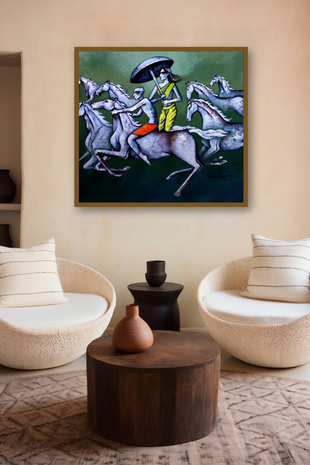 Towards The Destination (A Divine Journey) by artist Ranjith Raghupathy displayed in a Curated gallery