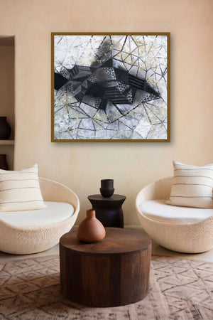 Tracks (Fractured Light) by artist Shivani Garg displayed in a Contemporary gallery
