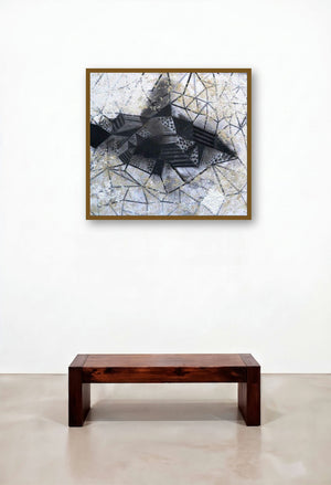 Tracks (Fractured Light) by artist Shivani Garg displayed in a Transitional Reception Area