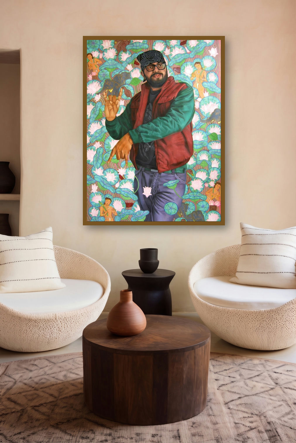 Traditional Become Fashion by artist Kushal Kumar displayed in a Museum Style gallery