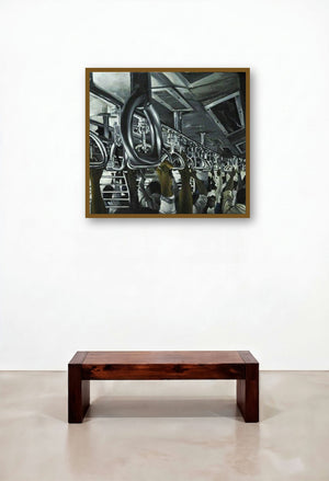 Train Camp2 (Train Camp 2) by artist Ajit Deswandikar displayed in a Japandi Executive Office