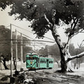 Tram In Calcutta Street painting by Arpan Bhowmik