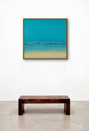 Tranquil (Azure Edge) by artist SIMON MASON displayed in a Eclectic Family Room