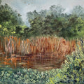 Tranquil Marshland Scene' nature oil painting by artist Umesh Pandey, 14x18 inch, on canvas
