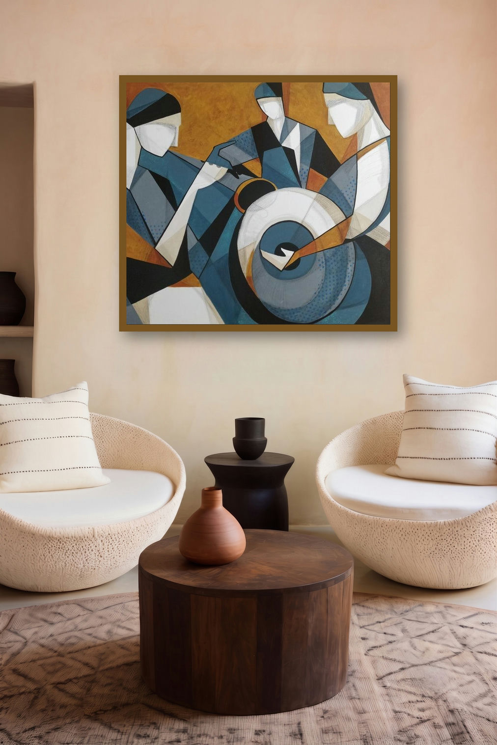 Transcends 1 (The Rhythm of Life) by artist Satyendra Rane displayed in a Modern gallery