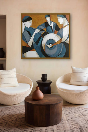 Transcends 1 (The Rhythm of Life) by artist Satyendra Rane displayed in a Modern gallery