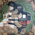 Transformation 2' contemporary mixed-media painting by artist Intaz Ansari, 44x40 inch, on paper pulp