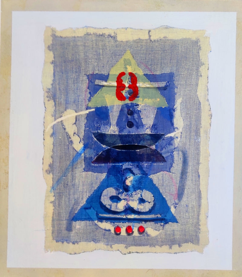 Transformation 23' contemporary acrylic painting by artist Mahesh Pal Gobra, 14x12 inch, on mount board