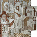 Transformation 3' contemporary mixed-media painting by artist Intaz Ansari, 40x29 inch, on paper pulp
