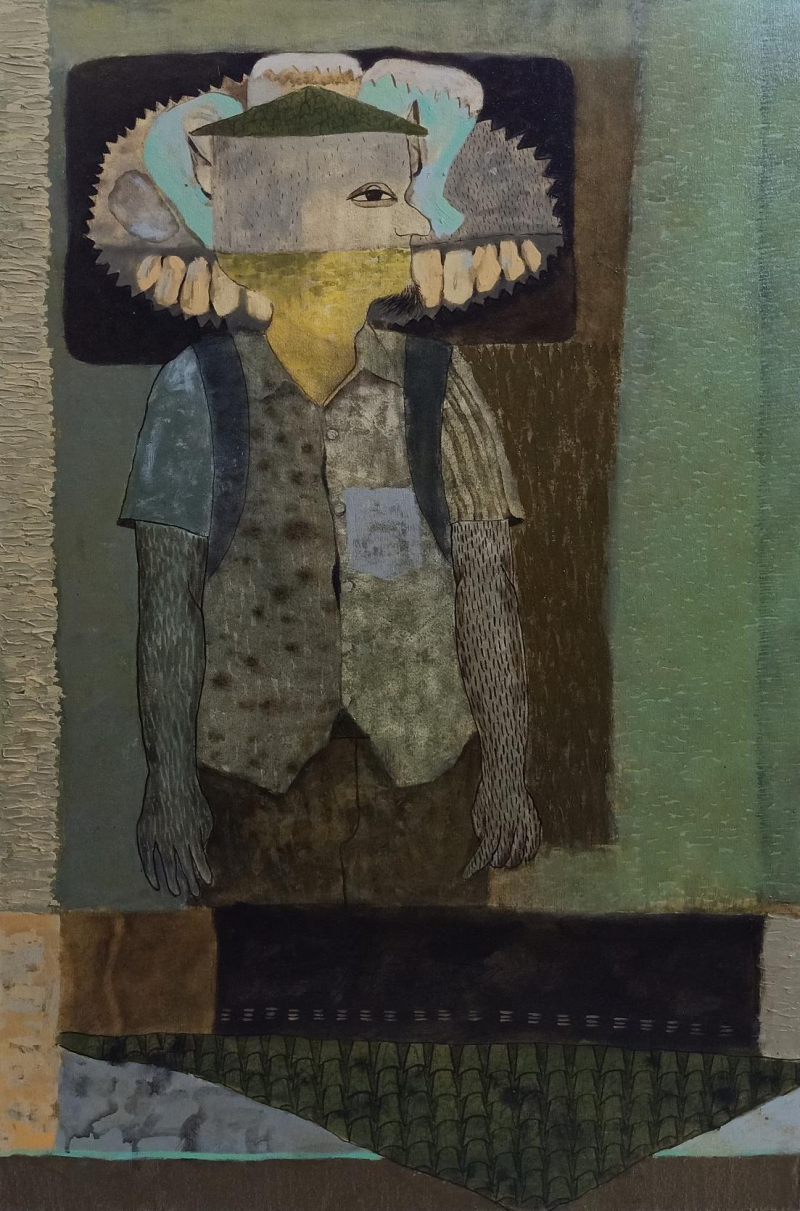 Transient Trails' contemporary acrylic painting by artist Ashwin Khapare, 36x24 inch, on canvas