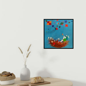 In-situ view of Shiv Kumar Soni's 'Treasure Of The Childhood Ix' painting in a room