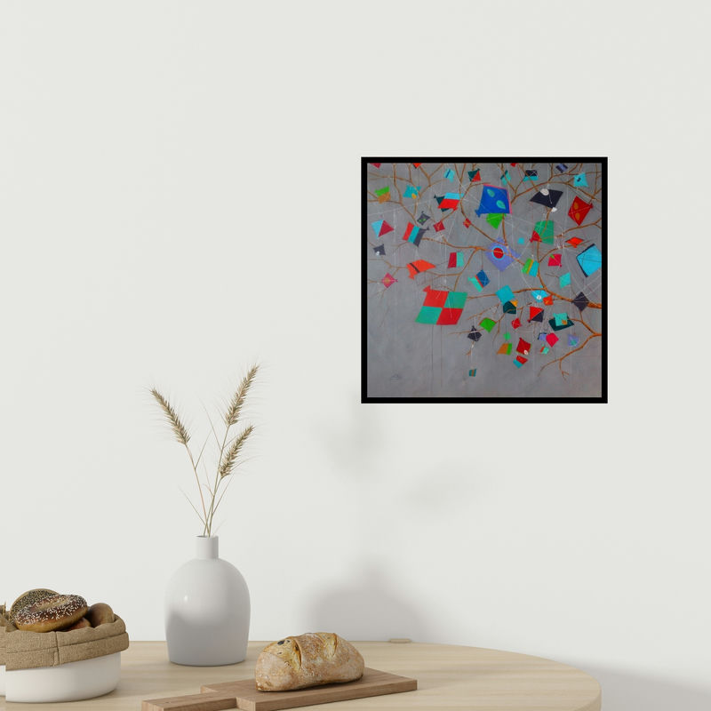 In-situ view of Shiv Kumar Soni's 'Treasure Of The Childhood X' painting in a room