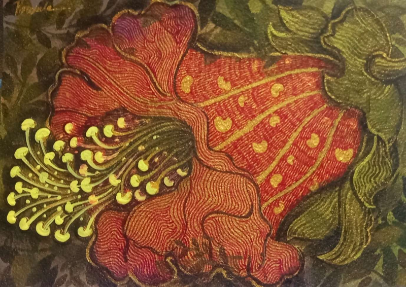 Treasure Of Microspores' nature mixed-media painting by artist Yogesh Powale, 6x8 inch, on paper