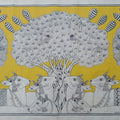 Tree Of Life 2' nature phad traditional Art by artist Abhishek Joshi, 24x36 inch, on handmade cotton canv